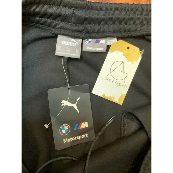 Puma BMW M Motorsport MT7 Black Track Pants Blue & Red Side Stripes, Sz XXL NWT